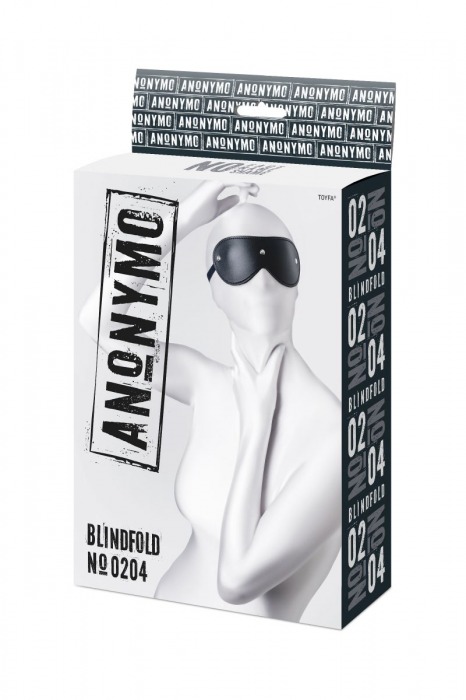 Черная кожаная маска Anonymo с мягким подкладом - ToyFa - купить с доставкой в Иркутске