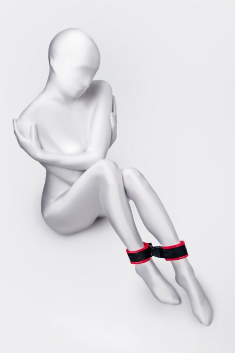 Красно-черные велюровые оковы Anonymo - ToyFa - купить с доставкой в Иркутске