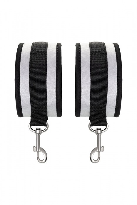 Серебристо-черные наручники Anonymo - ToyFa - купить с доставкой в Иркутске