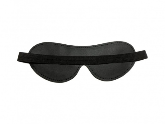 Черная лаковая маска на глаза из эко-кожи - БДСМ Арсенал - купить с доставкой в Иркутске