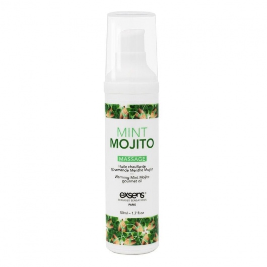 Разогревающее массажное масло с ароматом мохито Gourmet Mint Mojito - 50 мл. - Exsens - купить с доставкой в Иркутске