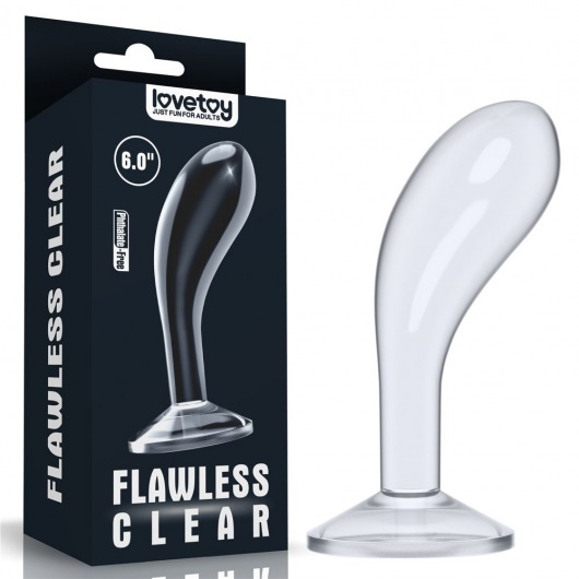 Прозрачный стимулятор простаты Flawless Clear Prostate Plug - 15 см. - Lovetoy - в Иркутске купить с доставкой