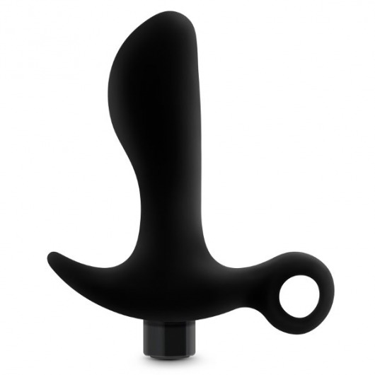 Черный анальный вибратор Silicone Vibrating Prostate Massager 01 - 10,8 см. - Blush Novelties - в Иркутске купить с доставкой