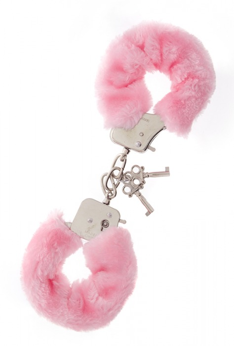 Металлические наручники с розовой меховой опушкой METAL HANDCUFF WITH PLUSH PINK - Dream Toys - купить с доставкой в Иркутске