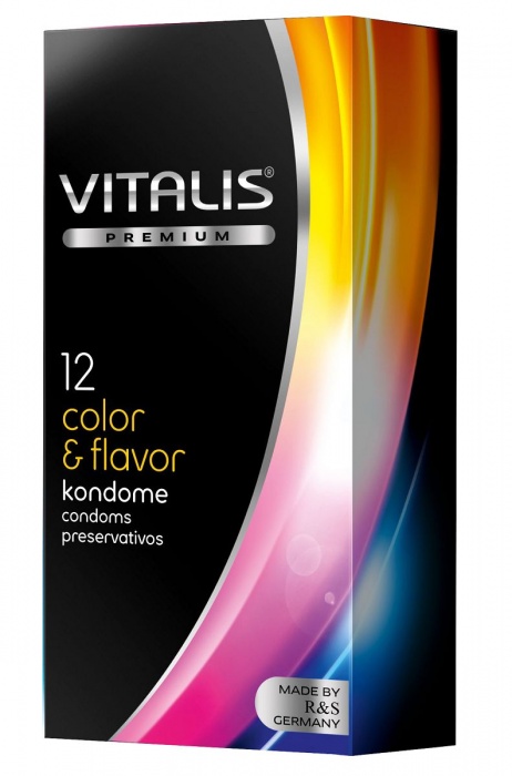 Цветные ароматизированные презервативы VITALIS PREMIUM color   flavor - 12 шт. - Vitalis - купить с доставкой в Иркутске