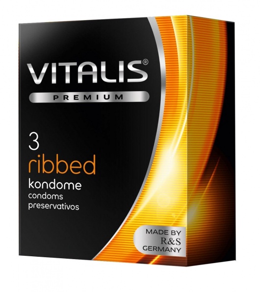Ребристые презервативы VITALIS PREMIUM ribbed - 3 шт. - Vitalis - купить с доставкой в Иркутске