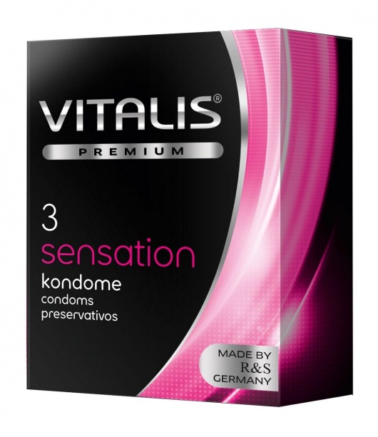 Презервативы с пупырышками и кольцами VITALIS PREMIUM sensation - 3 шт. - Vitalis - купить с доставкой в Иркутске
