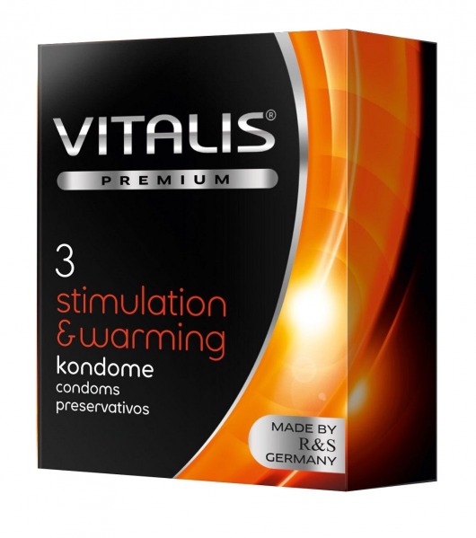 Презервативы VITALIS PREMIUM stimulation   warming с согревающим эффектом - 3 шт. - Vitalis - купить с доставкой в Иркутске