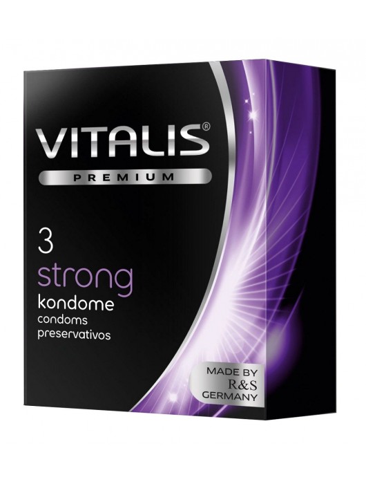 Презервативы с утолщенной стенкой VITALIS PREMIUM strong - 3 шт. - Vitalis - купить с доставкой в Иркутске