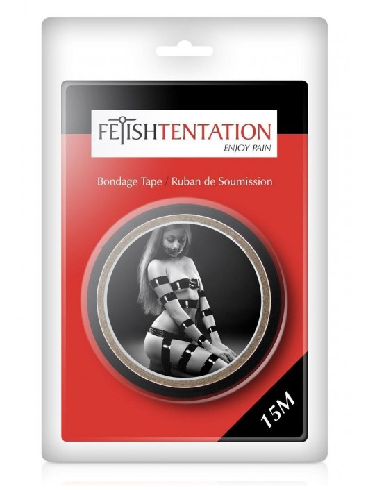 Черный скотч для фиксации - 15 м. - Fetish Tentation - купить с доставкой в Иркутске