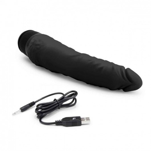 Черный вибратор-реалистик 7  Realistic Vibrator - 20 см. - PowerCocks