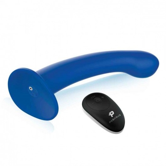 Синяя насадка Remote Control P-Spot G-Spot с черными трусиками - 20 см. - Pegasus - купить с доставкой в Иркутске