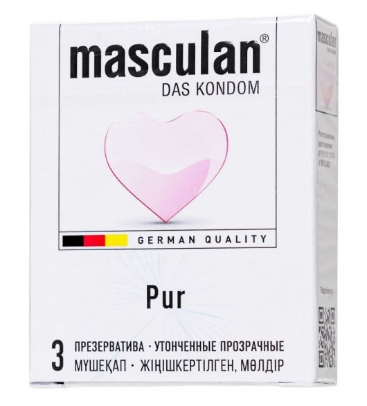 Супертонкие презервативы Masculan Pur - 3 шт. - Masculan - купить с доставкой в Иркутске