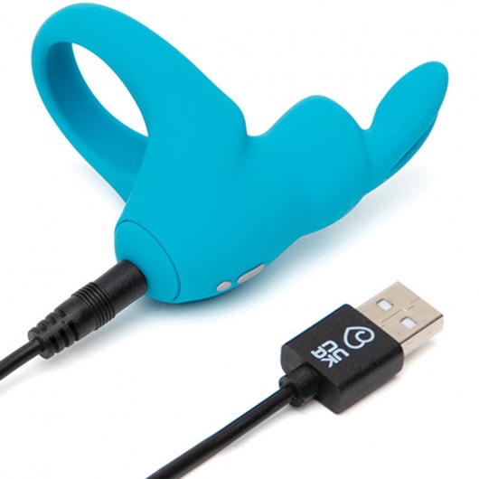 Голубое эрекционное виброкольцо Happy Rabbit Rechargeable Rabbit Cock Ring - Happy Rabbit - в Иркутске купить с доставкой