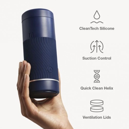 Синий мастурбатор с контролем всасывания Arcwave Pow Stroker - Arcwave - в Иркутске купить с доставкой