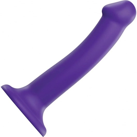 Фиолетовый фаллоимитатор-насадка Strap-On-Me Dildo Dual Density size M - 18 см. - Strap-on-me - купить с доставкой в Иркутске