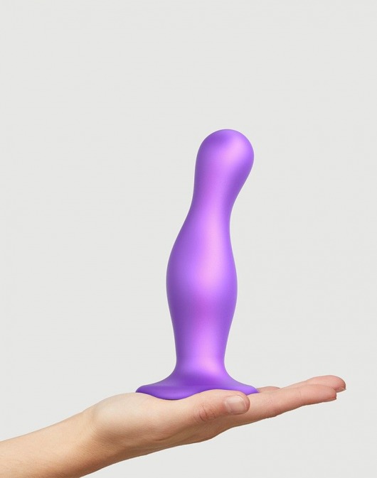 Фиолетовая насадка Strap-On-Me Dildo Plug Curvy size L - Strap-on-me - купить с доставкой в Иркутске