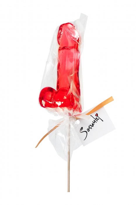 Красный леденец в форме члена со вкусом виски - 173 гр. - Sosuчki - купить с доставкой в Иркутске