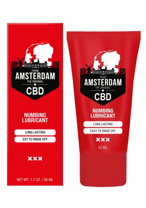 Пролонгирующий лубрикант Numbing CBD from Amsterdam - 50 мл. - Shots Media BV - купить с доставкой в Иркутске