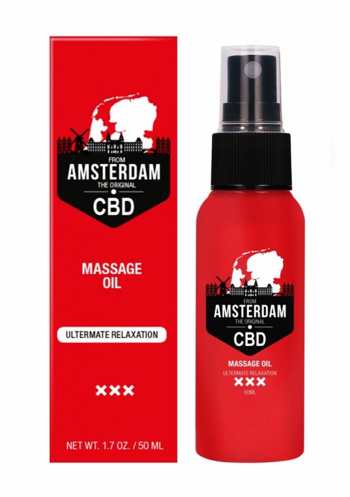 Стимулирующее массажное масло CBD from Amsterdam Massage Oil - 50 мл. - Shots Media BV - купить с доставкой в Иркутске