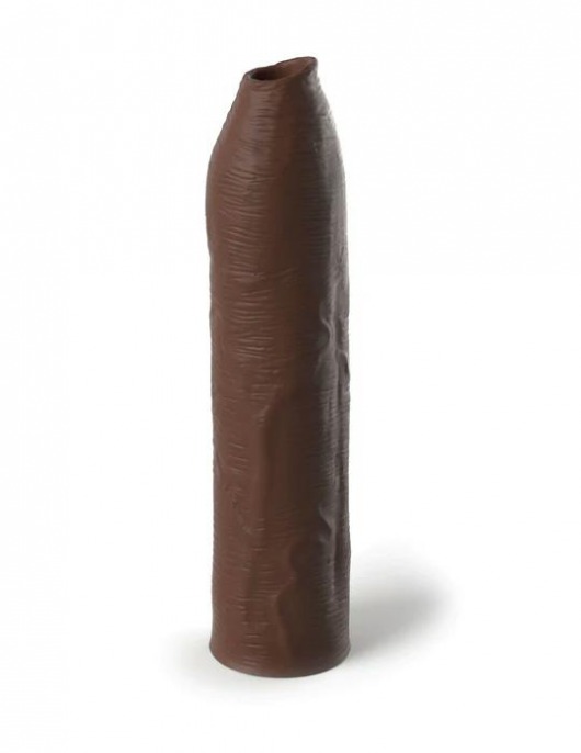 Коричневая насадка-удлинитель Uncut Silicone Penis Enhancer - 17,8 см. - Pipedream - в Иркутске купить с доставкой