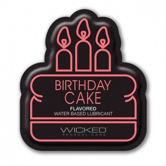 Лубрикант на водной основе со вкусом торта с кремом Wicked Aqua Birthday cake - 3 мл. - Wicked - купить с доставкой в Иркутске