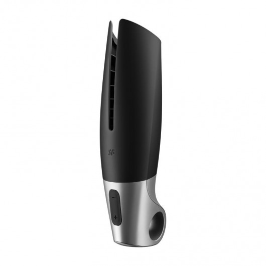 Черный мастурбатор с вибрацией Power Masturbator - Satisfyer - в Иркутске купить с доставкой