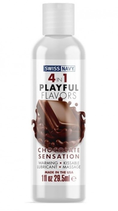 Массажный гель 4-в-1 Chocolate Sensation с ароматом шоколада - 29,5 мл. - Swiss navy - купить с доставкой в Иркутске