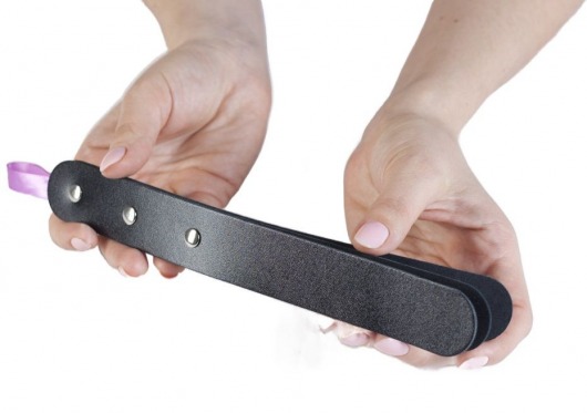 Черный мини-пэддл из трех слоев кожи - Лунный свет - купить с доставкой в Иркутске