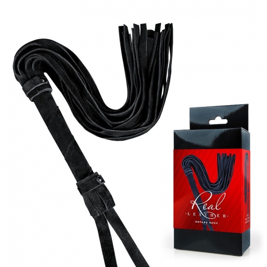 Черная кожаная плеть - 55 см. - Notabu - купить с доставкой в Иркутске