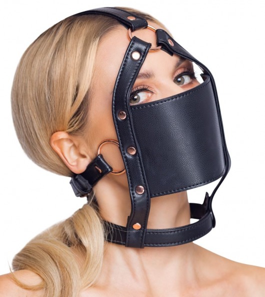 Черный намордник с кляпом-шаром Head Harness With A Gag - Orion - купить с доставкой в Иркутске