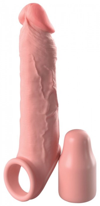 Телесная насадка-удлинитель 2 Inch Silicone X-tension with Strap - 20,3 см. - Pipedream - в Иркутске купить с доставкой