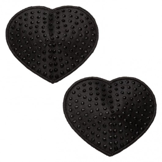 Черные пэстисы в форме сердечек Heart Pasties - California Exotic Novelties - купить с доставкой в Иркутске