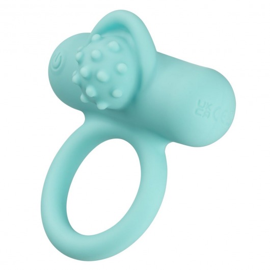 Аквамариновое эрекционное виброкольцо Silicone Rechargeable Nubby Lover’s Delight - California Exotic Novelties - в Иркутске купить с доставкой