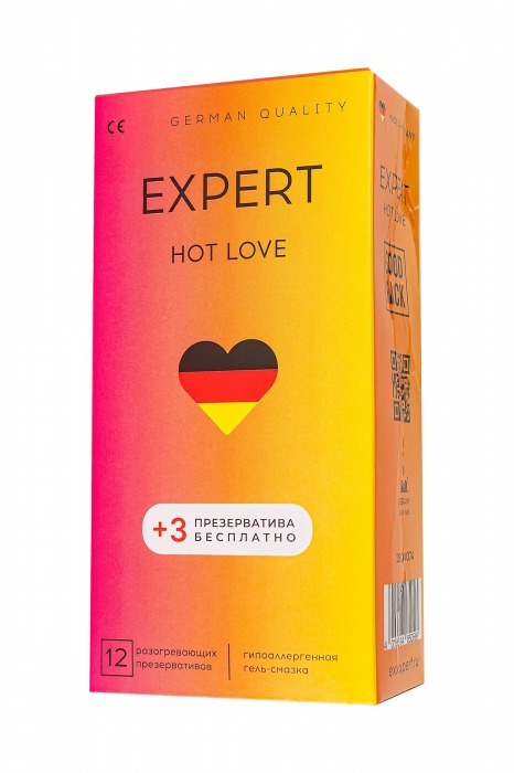 Презервативы EXPERT Hot Love с разогревающим эффектом - 12 шт.(+3 в подарок) - Expert - купить с доставкой в Иркутске