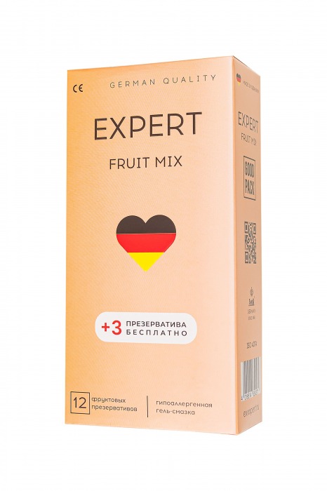 Ароматизированные презервативы EXPERT Fruit Mix - 12 шт.(+3 в подарок) - Expert - купить с доставкой в Иркутске