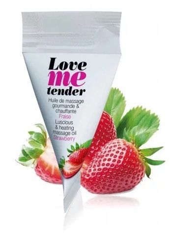 Съедобное согревающее массажное масло Love Me Tender Strawberry с ароматом клубники - 10 мл. - Love to Love - купить с доставкой в Иркутске