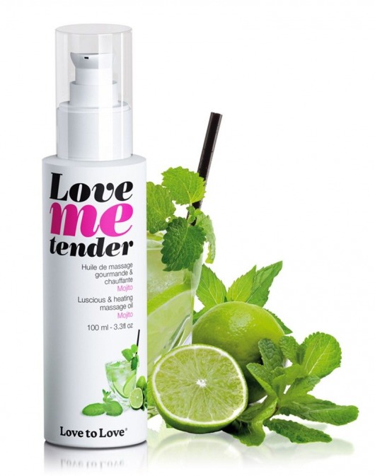 Съедобное согревающее массажное масло Love Me Tender Mojito с ароматом мохито - 100 мл. - Love to Love - купить с доставкой в Иркутске
