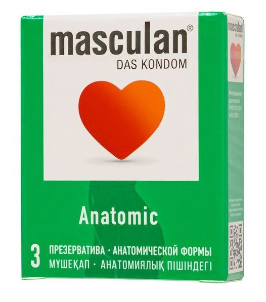 Презервативы анатомической формы Masculan Anatomic - 3 шт. - Masculan - купить с доставкой в Иркутске