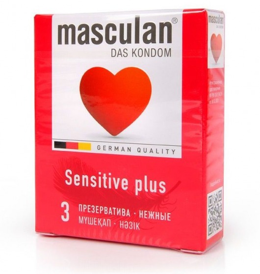 Презервативы Masculan Sensitive plus - 3 шт. - Masculan - купить с доставкой в Иркутске