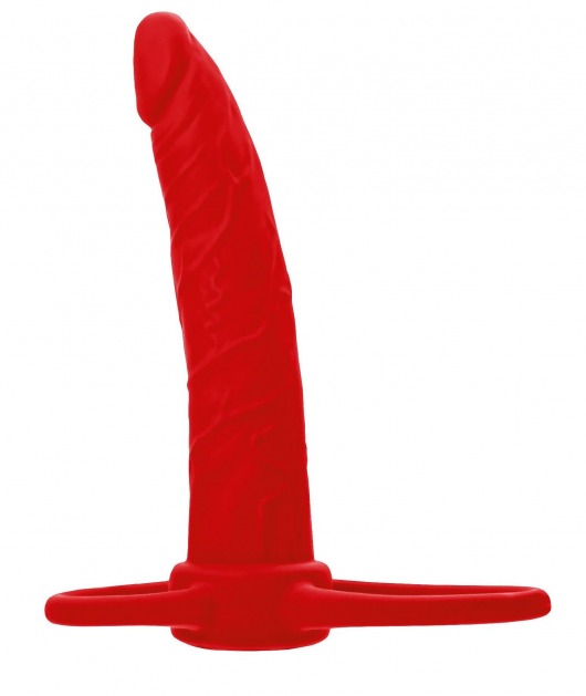 Красная насадка на пенис для двойного проникновения Black Red - 16,5 см. - ToyFa - купить с доставкой в Иркутске