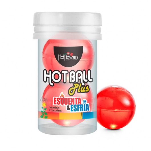 Лубрикант на масляной основе Hot Ball Plus с охлаждающе-разогревающим эффектом (2 шарика по 3 гр.) - HotFlowers - купить с доставкой в Иркутске