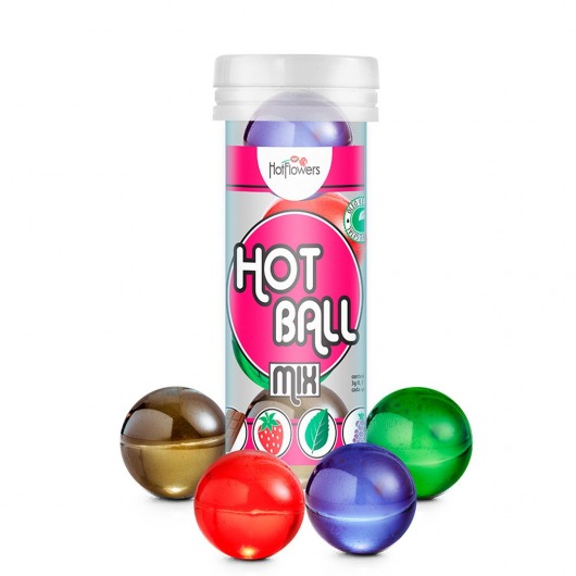 Ароматизированный лубрикант Hot Ball Mix на масляной основе (4 шарика по 3 гр.) - HotFlowers - купить с доставкой в Иркутске