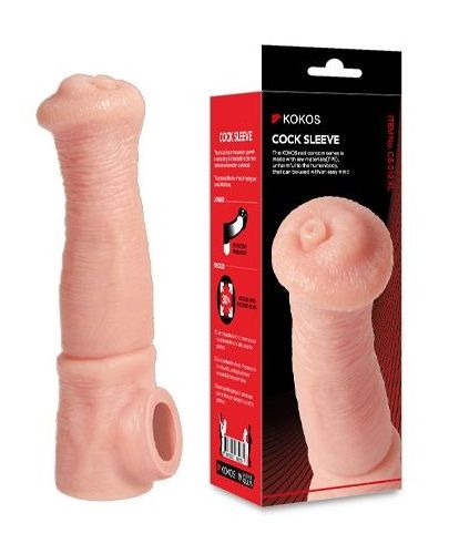 Телесная фантазийная насадка на член Cock Sleeve Size L - KOKOS - в Иркутске купить с доставкой