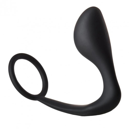 Черное эрекционное кольцо с анальной пробкой Anal Plug With Cockring - Dream Toys - в Иркутске купить с доставкой