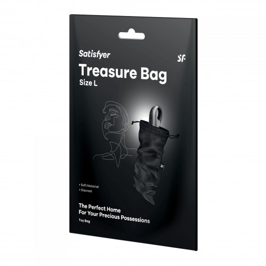 Черный мешочек для хранения игрушек Treasure Bag L - Satisfyer - купить с доставкой в Иркутске