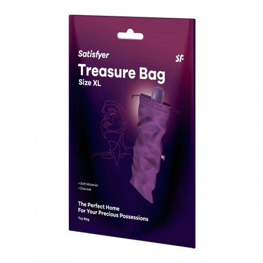 Фиолетовый мешочек для хранения игрушек Treasure Bag XL - Satisfyer - купить с доставкой в Иркутске