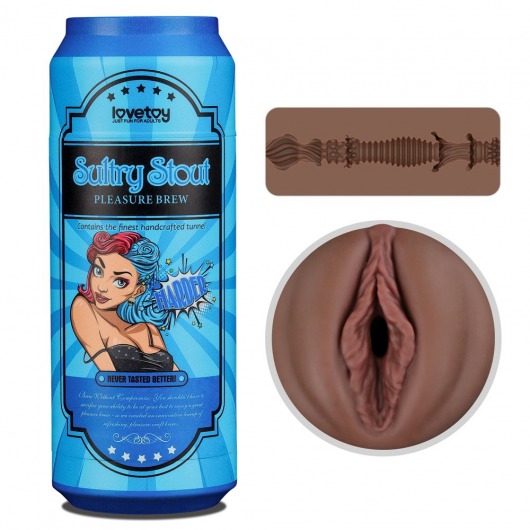 Коричневый мастурбатор-вагина Pleasure Brew Masturbator-Sultry Stout в банке - Lovetoy - в Иркутске купить с доставкой