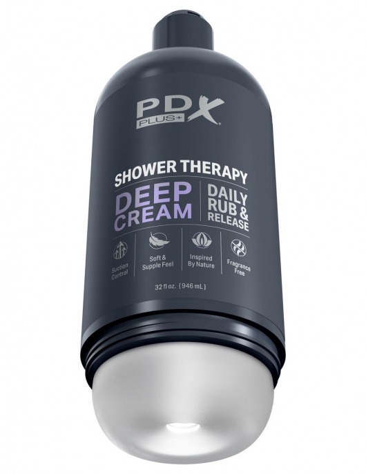 Мастурбатор в бутылке Shower Therapy Deep Cream - Pipedream - в Иркутске купить с доставкой