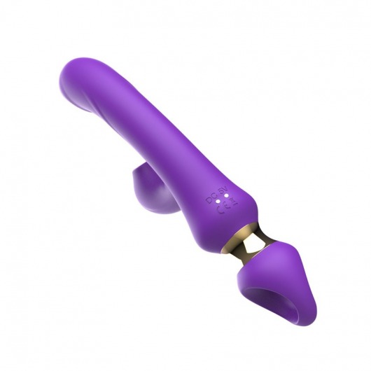 Фиолетовый вибратор-кролик с вакуумной стимуляцией клитора - 24,6 см. - I-MOON